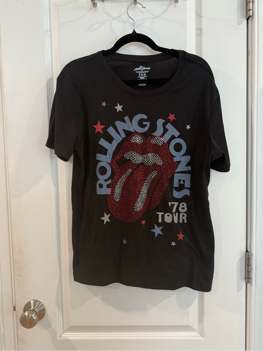Rolling Stones Black '78 Tour Graphic Tee - Women's Short Sleeve Small 4-6